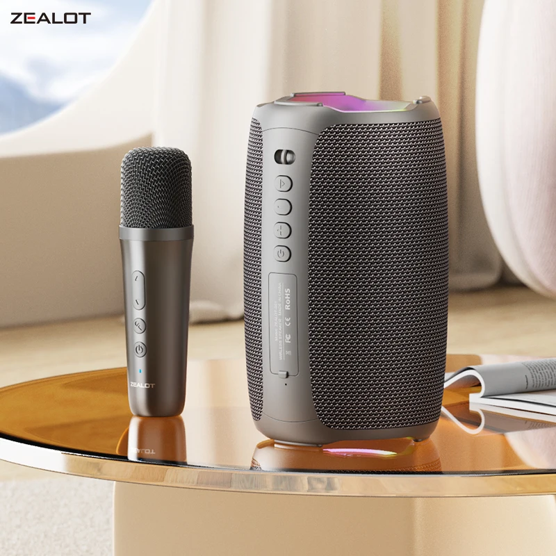 ZEALOT-S61M Karaoke Machine Portable bluetooth speaker with 1-2 Wireless Microphones bluetooth 5.3 Home Family Singing Gifts