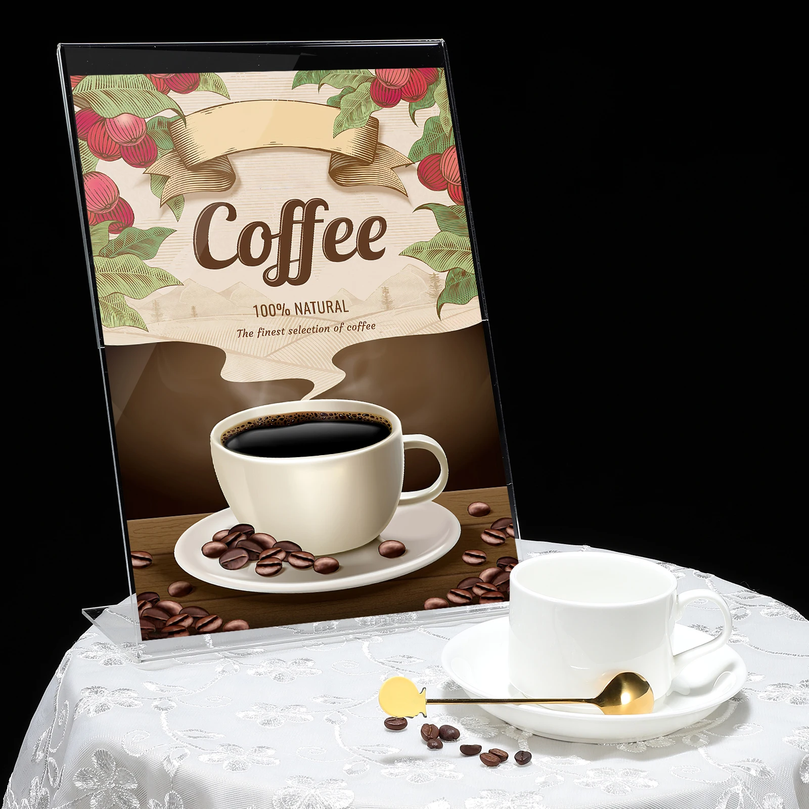 

3 pcs L-Shaped Price Display Holder Durable Polyester Space-Saving For Coffee Shop Retail Store Sign Stand Advertising Clip