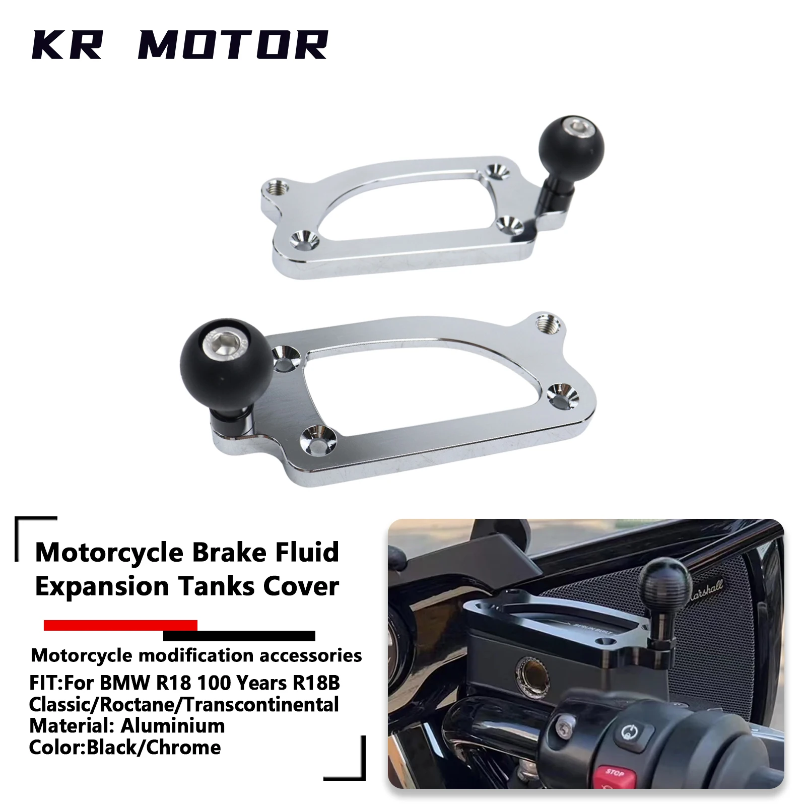 

Fit For BMW R 18 R18 Brake Fluid Expansion Tanks Cover Clutch Reservoir Protector With GPS Navigation Holder 25mm Ball Head Base