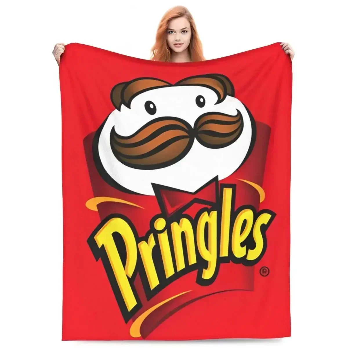 Pringles Chips Flannel Blankets Potato Snack Funny Throw Blankets for Home 125*100cm Rug Piece