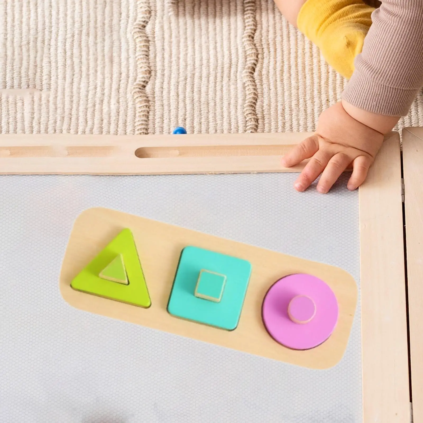 

Shape Peg Puzzle,Color Shape Sorter with Knob Baby Puzzle for 12-18-24 Months Baby Boys Girls