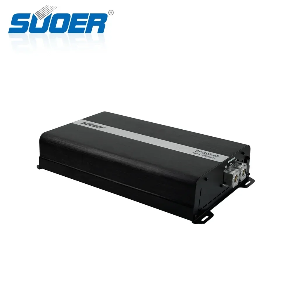 Suoer CP-800.4 Car Amplifier 4-Channel Full Range X12 9500 Watts Max Power with 12V Voltage and Crossovers Combo