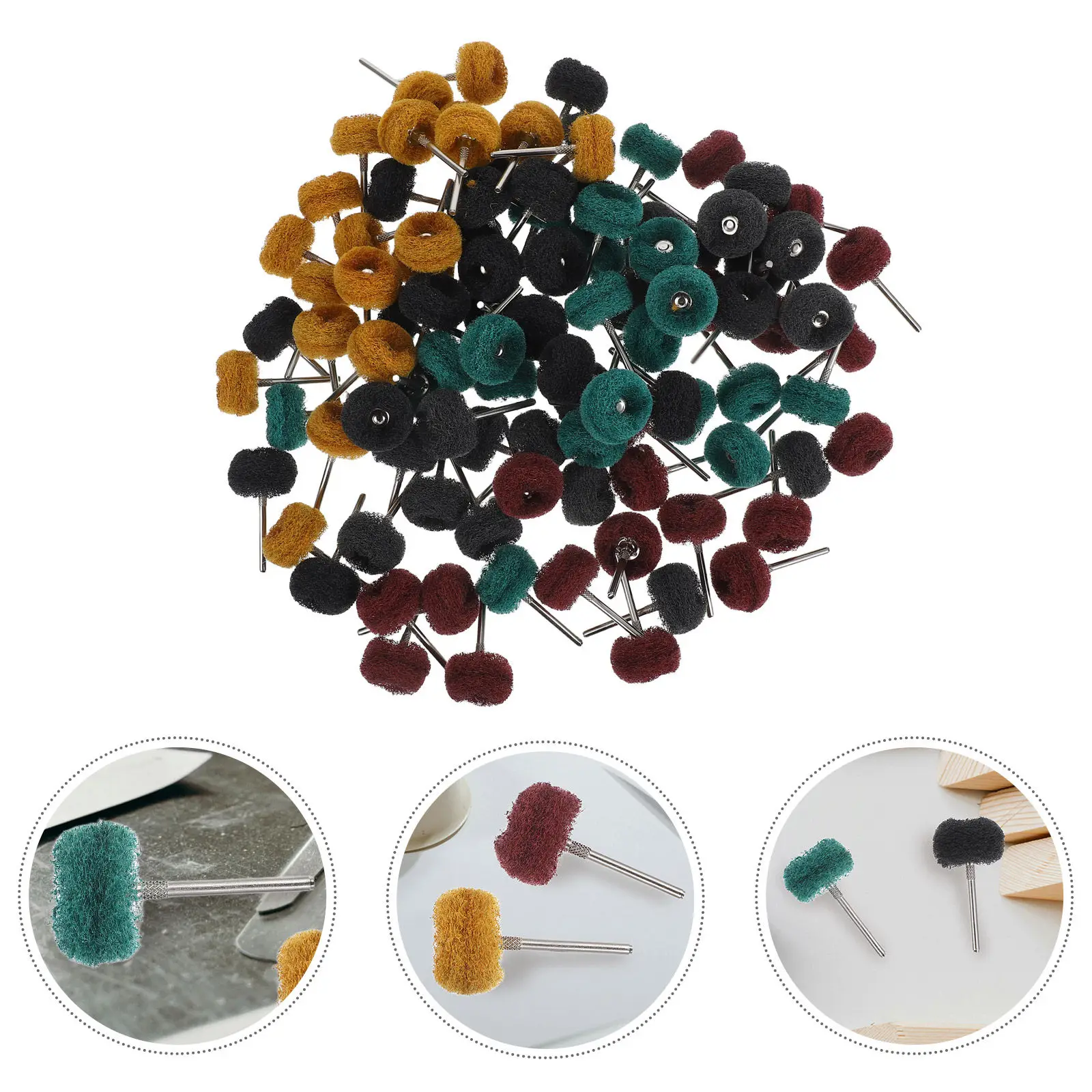 

100Pcs Polishing Buffing Wheel Set Metal Wood Rotary Tool Durable Scouring Pad Versatile Applications Polishing Mop for Drill