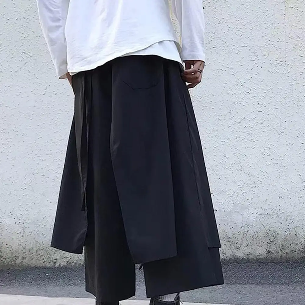 Simple Loose Fit Men Pants Trendy Men's Loose Fit Hip-hop Pants with Pockets for Everyday Street Style Men Black Casual Pants