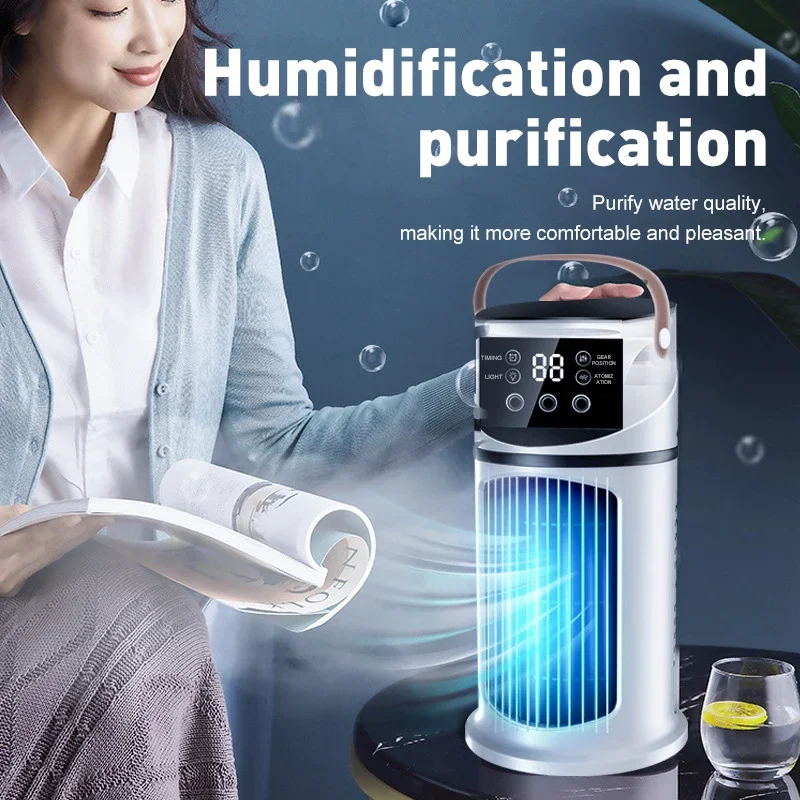 Portable Spray Desktop Air Cooler USB Mini Air Conditioner Multifunctional Timed Air Cooling Fan Home Office Air Cooler