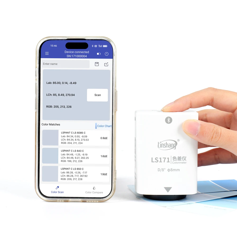 2025 Venta caliente al por mayor LS171 D/8 Colorímetro portátil barato Precio Lector de color Colorímetro digital para caramelo