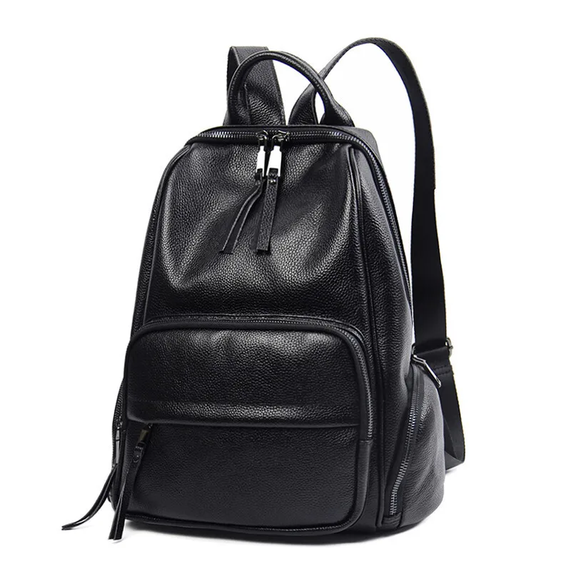 

New Senior Four Season Style Leather Women's Feminine Fashion Backpacks Functional Travel Bags Large Teenagers Capacity Backpack