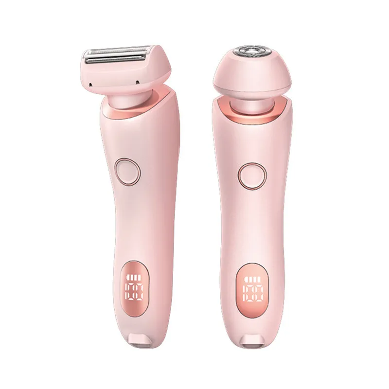 2 in 1 Women Shaver Tool Women Electric Epilator Waterproof Dual Head Electric Epilator Rechargeable Hair Remover for Face Body