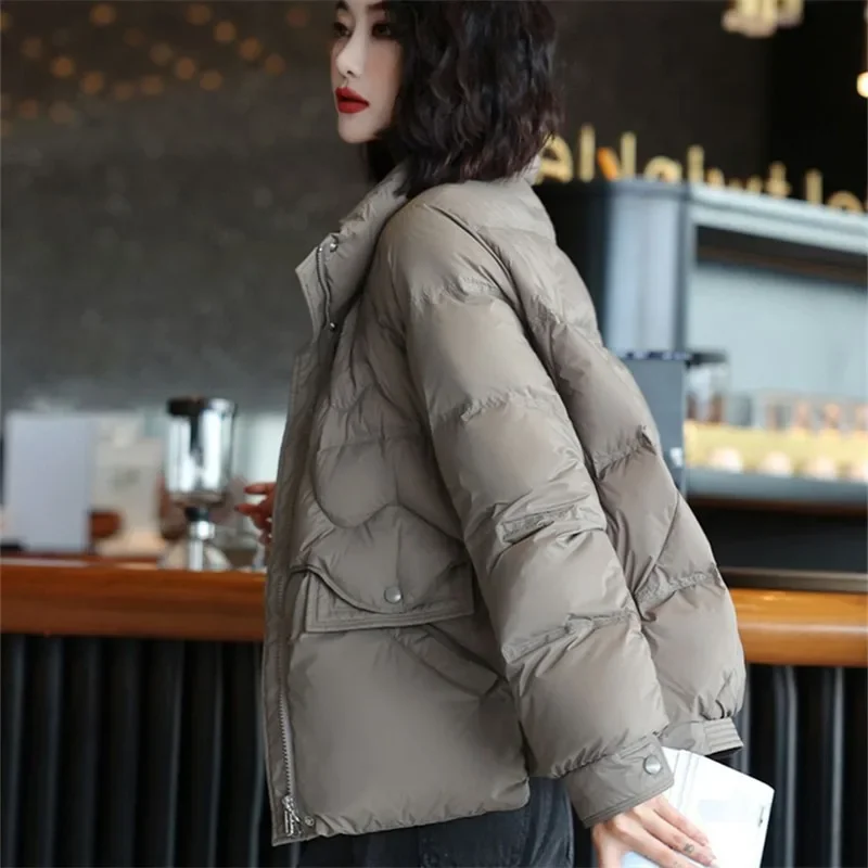 2025New Arrivlas Autumn Winter Women Korean Fashion Warm Casual Loose Down Jackets Female Fashion Retro  Office Lady Down Coats