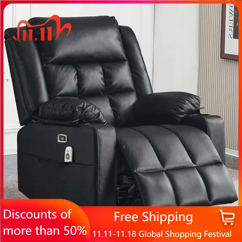 Power Swivel Rocker Recliner Chair for Adults with Massage,Electric Glider Reclining Single Sofa Chair for  Salon Furniture