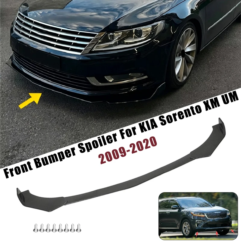 Sport Front Bumper Splitter Spoiler Lip For KIA Sorento XM UM 2009-2020 5Pcs Adjustable Sectional Car Exterior Tuning Body Kit