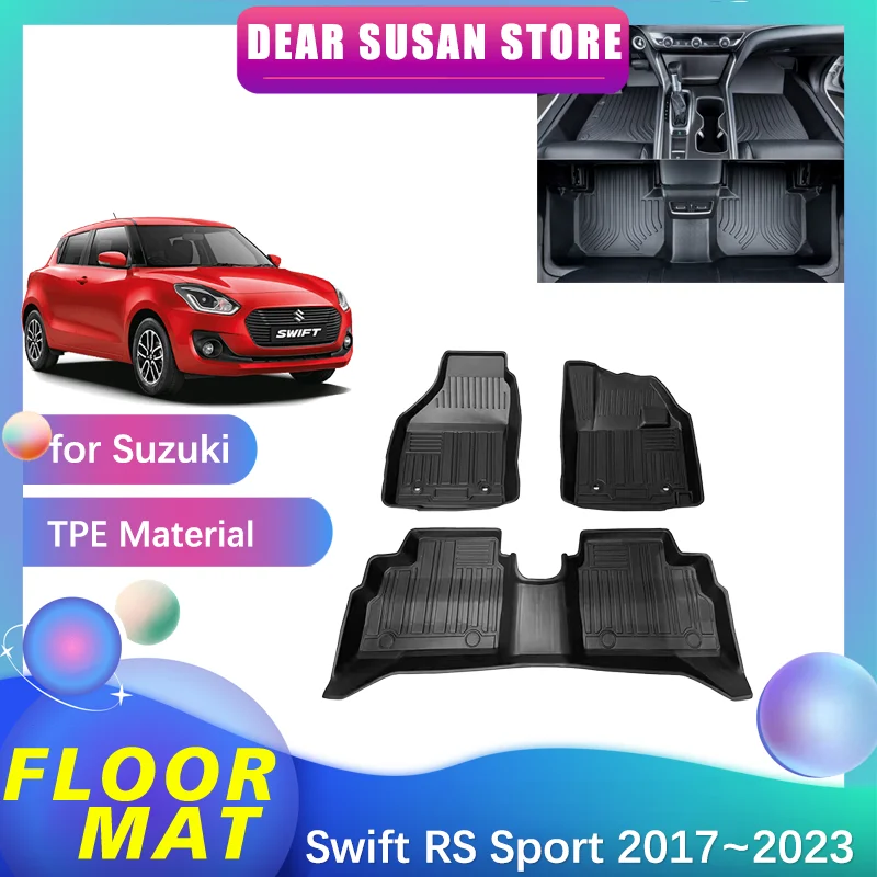 

Автомобильный напольный коврик для Suzuki Swift RS Sport 2017 ~ 2023 2018, 2019 2020 2021 2022 подкладка для ног из термопластичного эластомера, коврик, коврик под заказ, водонепроницаемый чехол, коврик, аксессуары