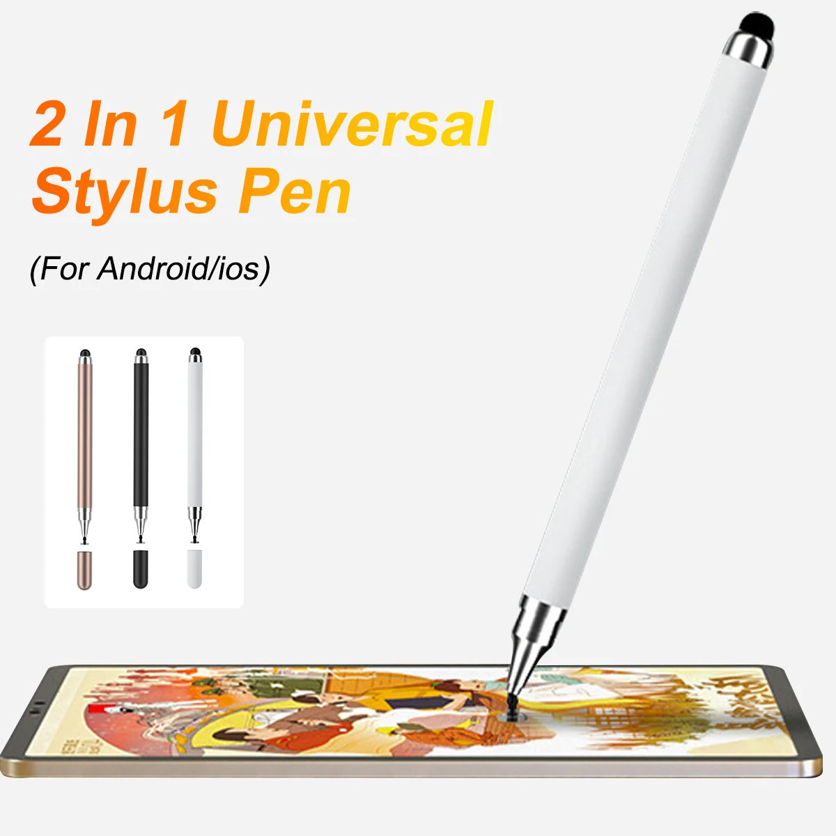 2 In 1 Stylus Pen For IPhone IPad Tablet Capacitive Touch Pencil For Samsung Android Phone Touch Screen Capacitive Drawing Pen