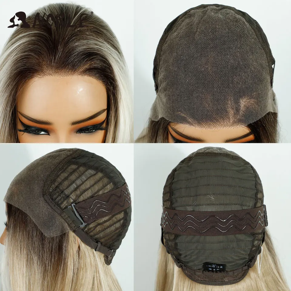 شعر مستعار نوبل الاصطناعية الدانتيل الباروكات الأمامية للنساء 20 "قبل قطعها الدانتيل شعر مستعار أمامي ارتداء والذهاب أومبير براون 13x6 قبل قطع الدانتيل الباروكات #6