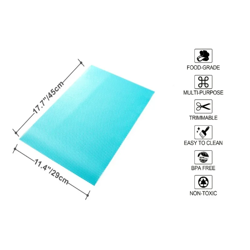 Revestimiento lavable para refrigerador, alfombrillas recortadas para estantes, almohadillas para congelador, vidrio, armario, cajón, 4 piezas