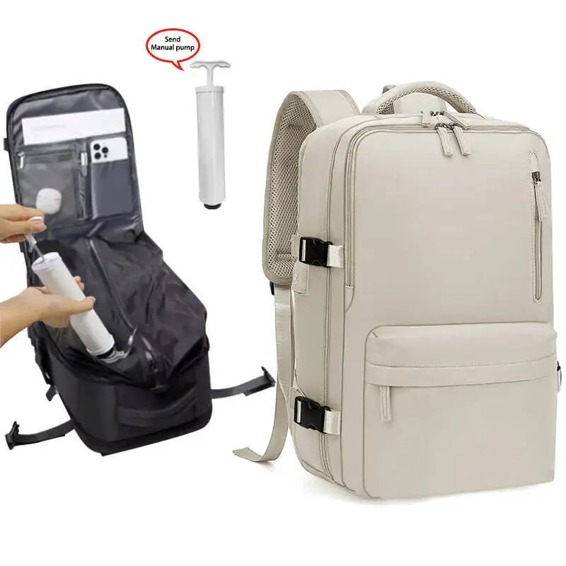 New Large Capacity Vacuum-compressible Backpack For Unisex Waterproof With USB Socket Outdoor Travel Bag With An Air Pump