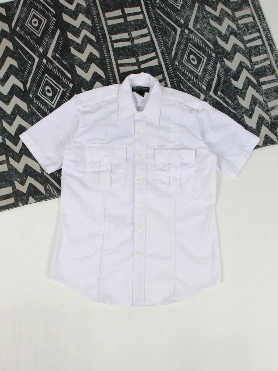 

Свободная летняя повседневная рабочая рубашка унисекс больших размеров с карманами, в американском стиле, из полиэстера и хлопка