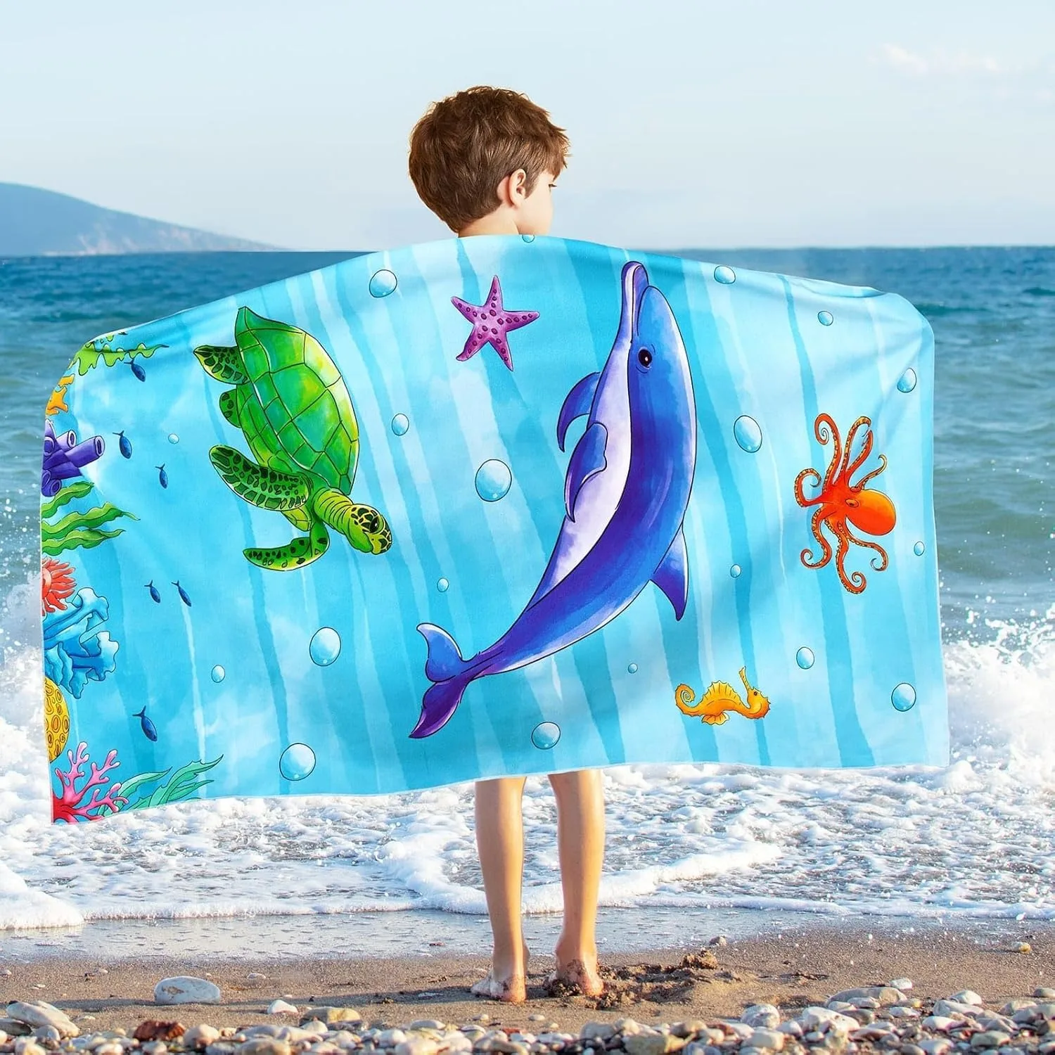 Turtle Dolphin Beach Towel for Family stuffs friends Gifts Quick-Dry Sand free For Bath Yoga Tourism Beach GYM Camping Swimming