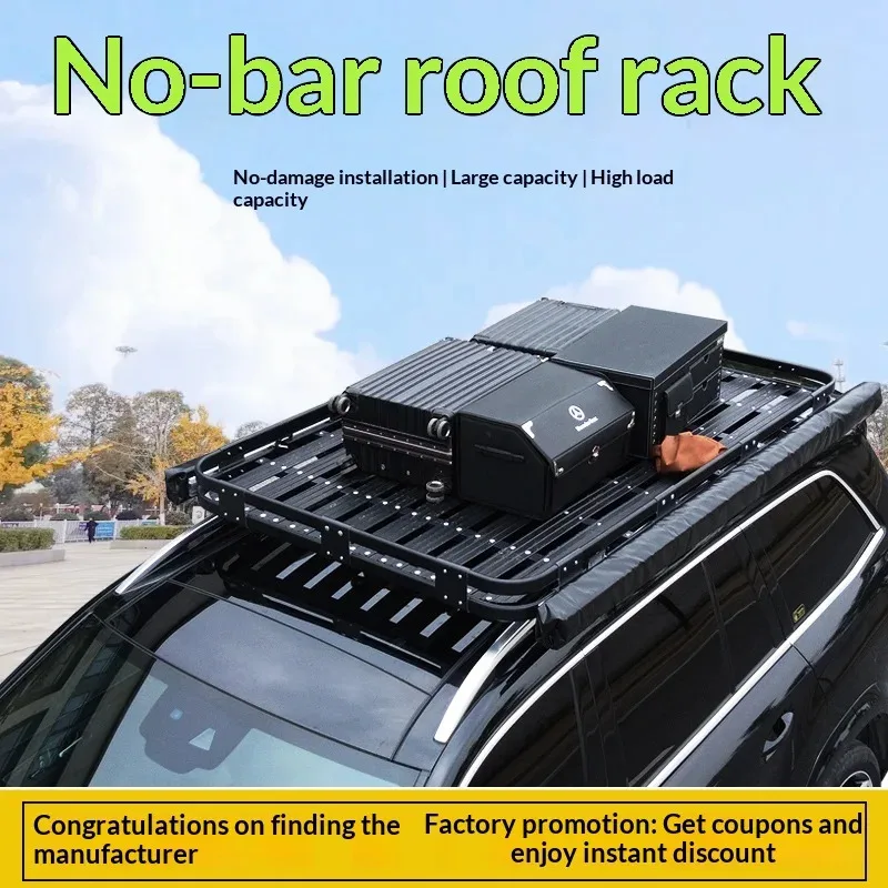 

Factory Hot Selling Phantom Off-Road SUV Roof Rack Lage Frame All Aluminum Alloy Car Shelf Travel Rack Punch-Free Installation C