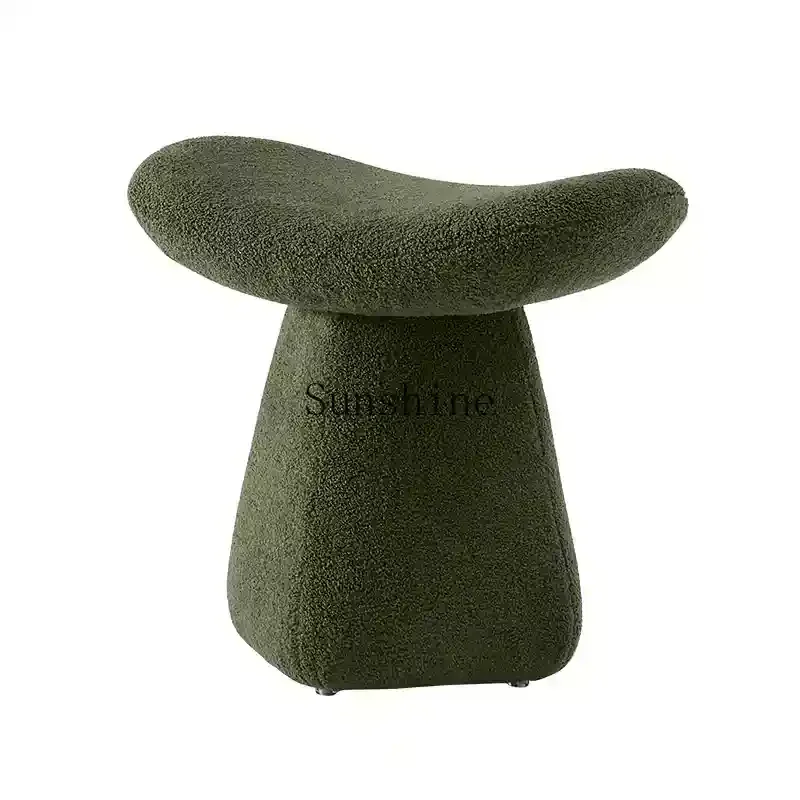 

Nordic bedroom home modern minimalist makeup stool wabi sandy wind solid wood pedal