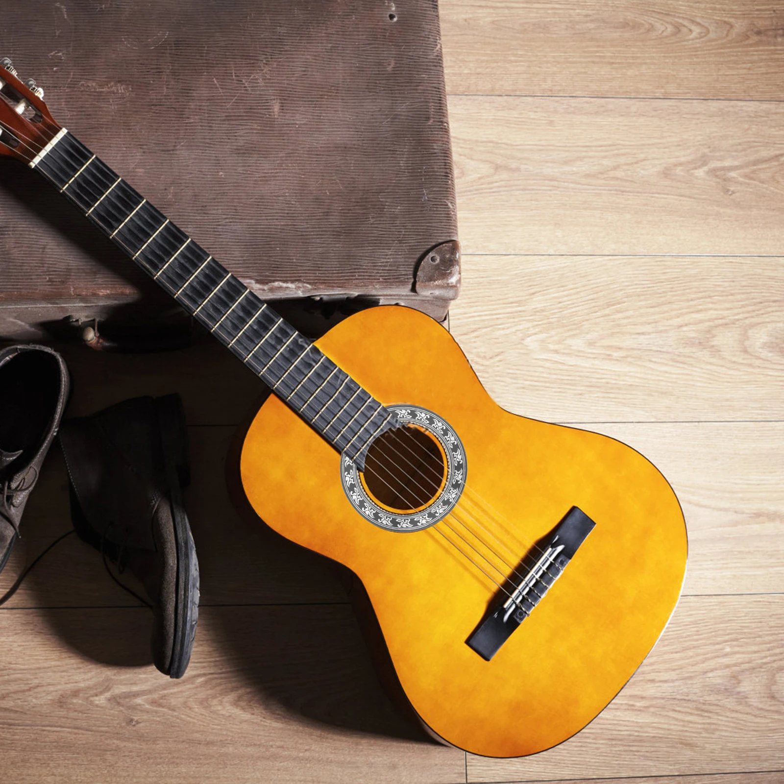 

2pcs Guitar Sound Hole Rosette 41 Inch PVC Wood Decals Stickers Inlay Accessories Acoustic Classical Guitars Lightweight Durable