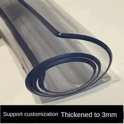 3.0MM luxury Rectangular PVC transparent tablecloth, waterproof and scratch-proof, suitable for table table family tablecloth