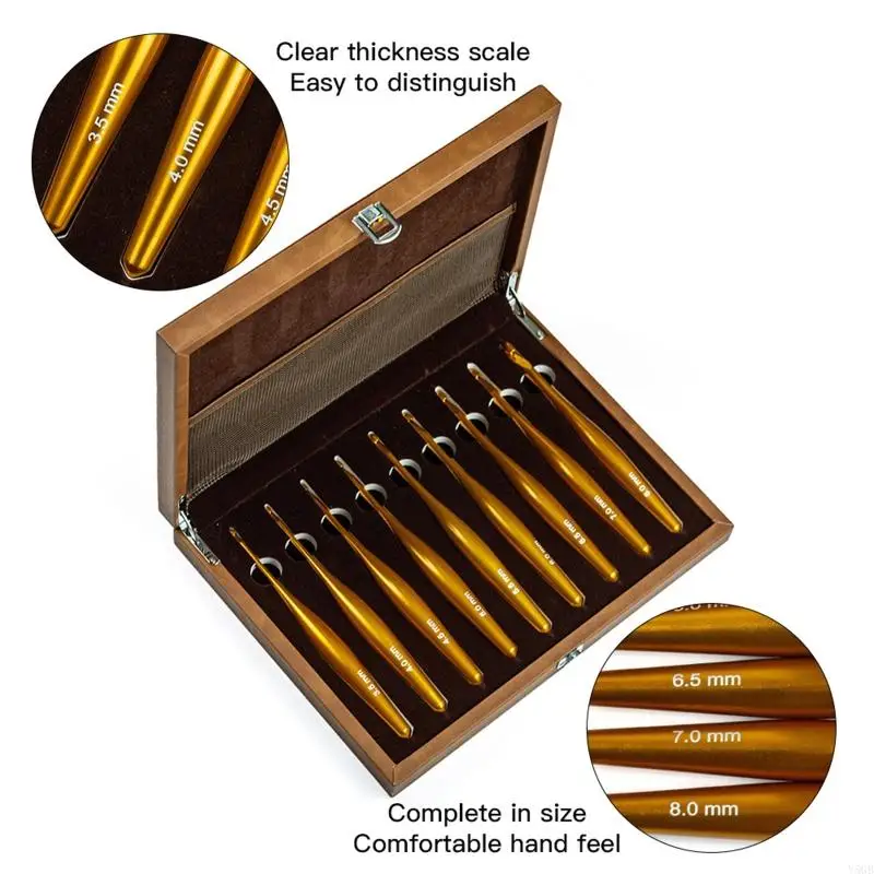 

Detachable Alumina Crochet Hook Set Short Handle For Comfortable Grip Multiple Size Included With Storage Case Y5GB