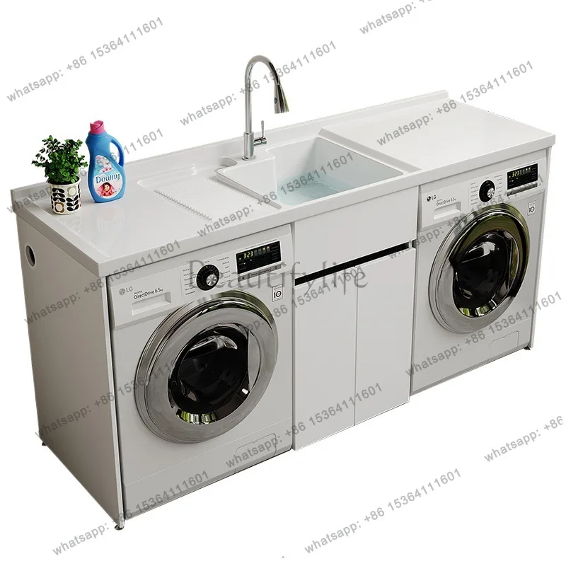 Creative Dryer and Washing Machine Cabinet Modern Balcony Bathroom Basin Storage Bathroom Cabinet Mueble