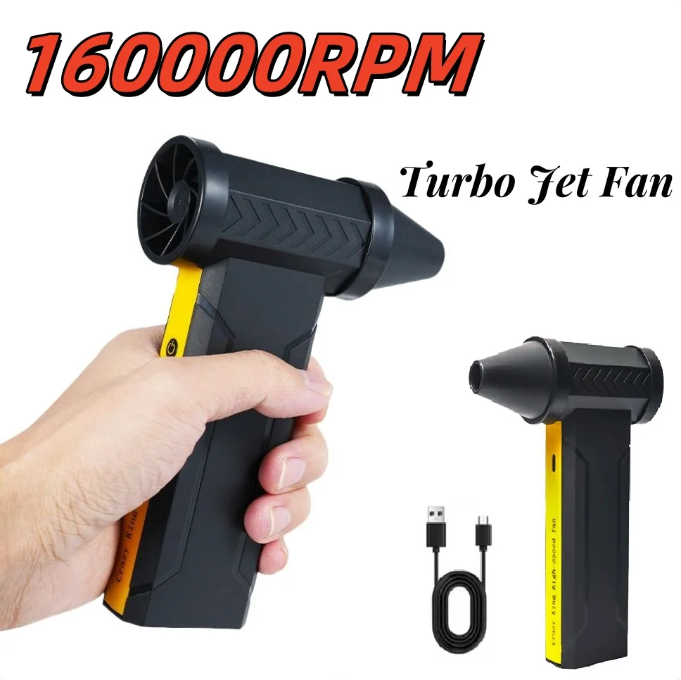 

Super 160000RPM big wind 60M/S Mini Turbo Jet Fan 10000MAH Handheld Brushless Motor Generation Blower industrial Duct Fan HOME