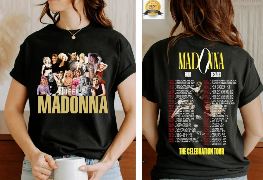 Madonna The Celebration Tour Four Decades Music Tour 2024 Two-Sided Shirt