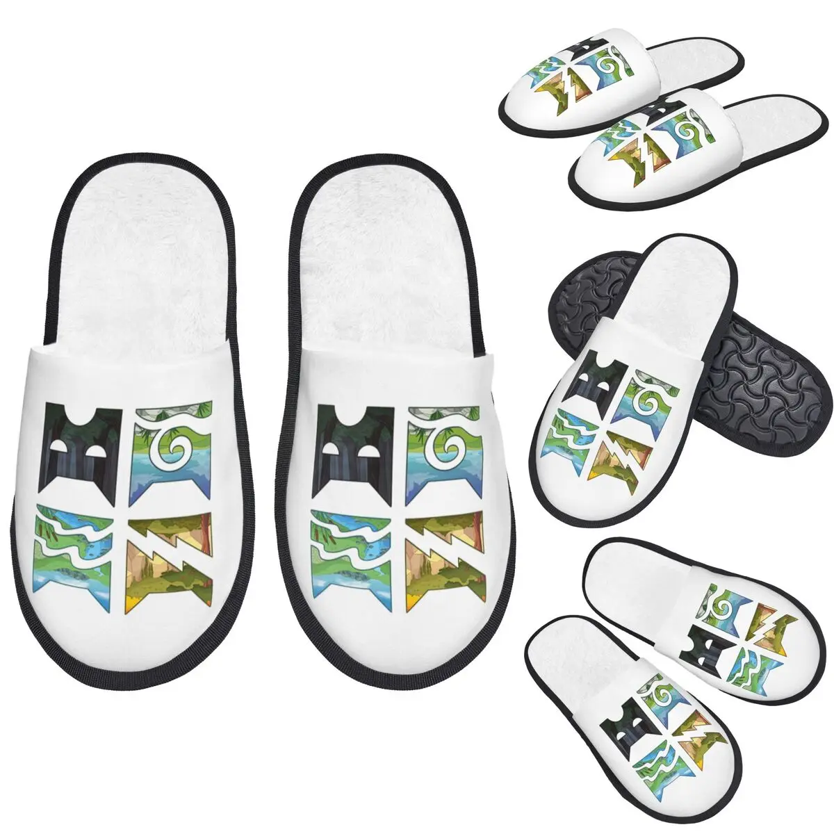 مخصص الكلاسيكية أربعة ووريورز المحارب القطط شعار النعال رغوة الذاكرة الدافئة لينة النساء شبشب منزل داخلي مريح الأحذية #1