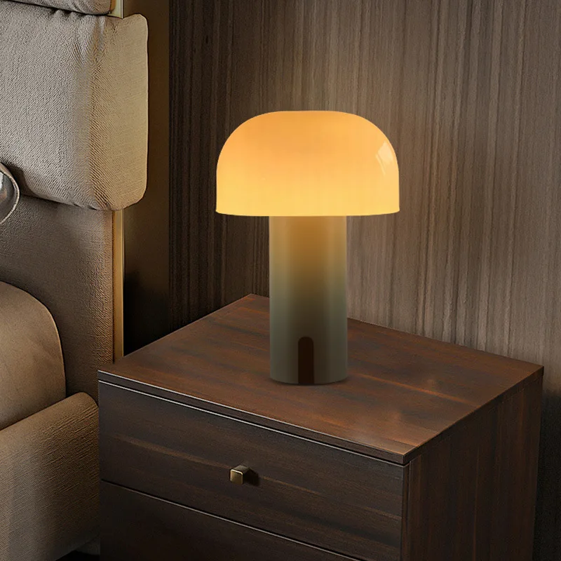 Imagem -03 - Mushroom Table Lamp com Infinito Escurecimento Toque Atmosfera Luz sem Fio Cabeceira Luz da Noite Decorativo Design Europeu