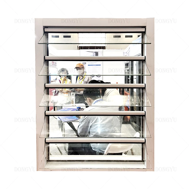 Up and Down Moving Ventilation Insect Screen  Single Double Glazed Tempered Glass  Aluminum Louver Blinds Window for Kitchen