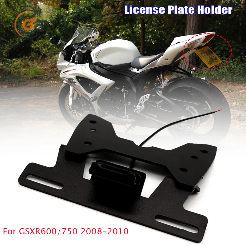 For SUZUKI GSXR600 GSXR750 GSX-R 600/750 2008-2010 Motorcycle Rear Short Tail Stock License Plate Holder Tailstock Bracket Kit