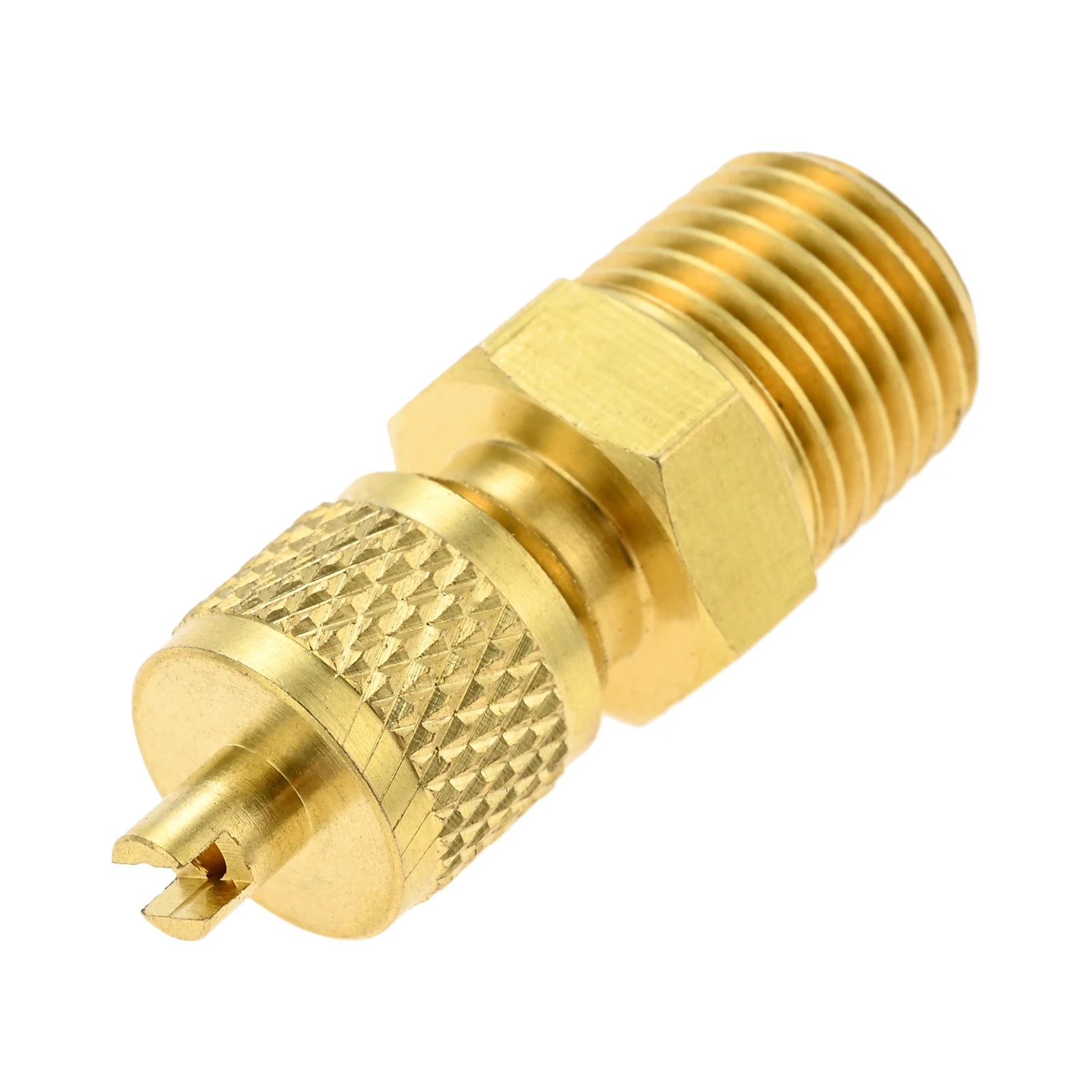 Raccordi per tubi in ottone da 2 pezzi con nucleo valvola da 1/4 SAE a 1/8NPT 1/4 SAE a 1/4NPT per compressore di refrigerazione del condizionatore d'aria