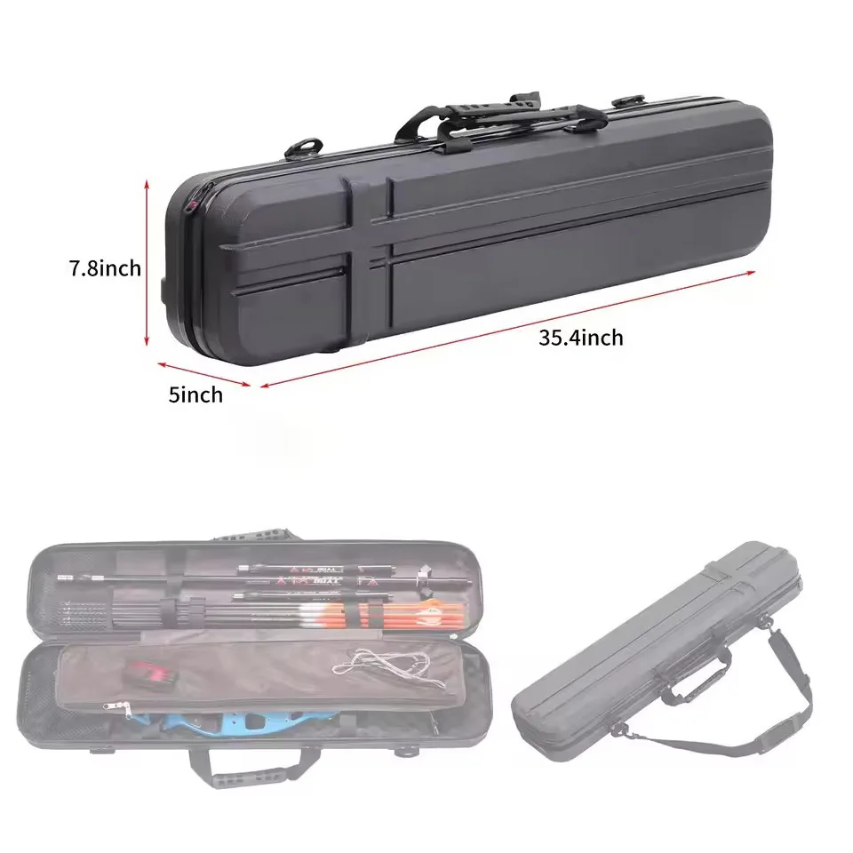 Takedown Recurve Bow Case Large Capacity Hard Suitcase Shoulder Bag Portable Travel Case Portable Archery Hunting Oudoor Sports