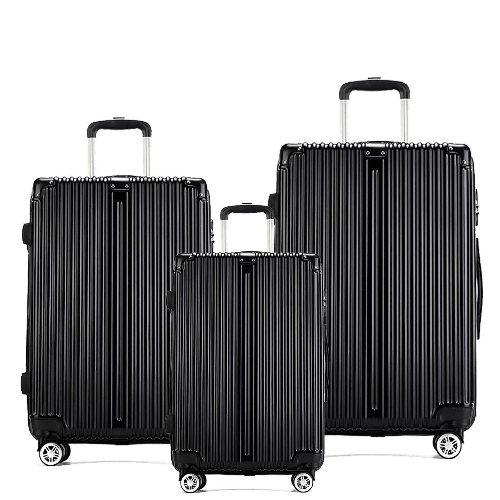 Luggage Set of 3 with Lock, 4 Rolling Spinner Wheels, ABS Lightweight Trolley Travel Suitcase for Hand Luggage Business Trip