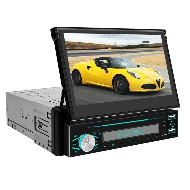 7-inch Manual automatic retractable car dvd player android telescopic screen car stereo cd player