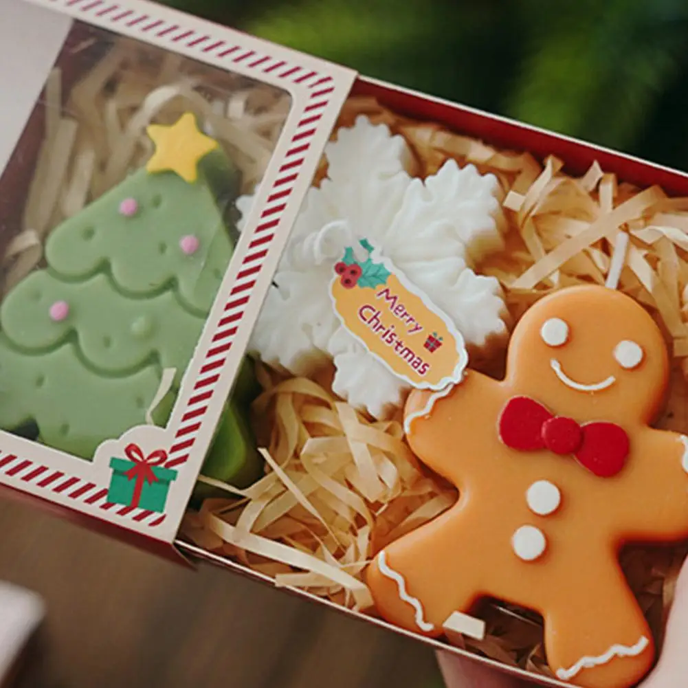 Christmas Scented Candles Gift Box Ornament Smokeless Romantic Incense Aromatherapy Candle Solid Perfume Set Atmosphere Souvenir