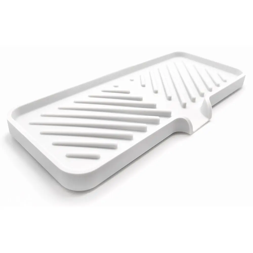 

Силиконовая мыльница-поддон и держатель для губки с дренажным желобом и ножками | Трехсторонняя конструкция с наклоном | Органайзер для раковины в ванной и на кухне