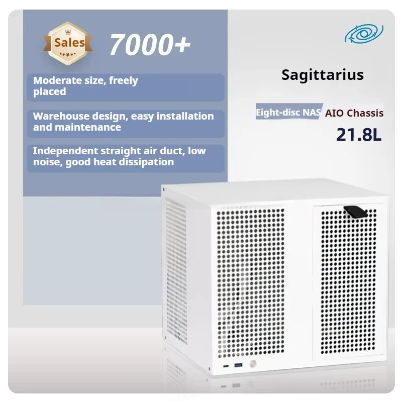 Sagittarius 8-диск NAS ATX, высокомощная синтерапия PCIe, объединительная плата, крутой жесткий диск, корпус MATX, основная плата, мини-жесткий диск, твердый