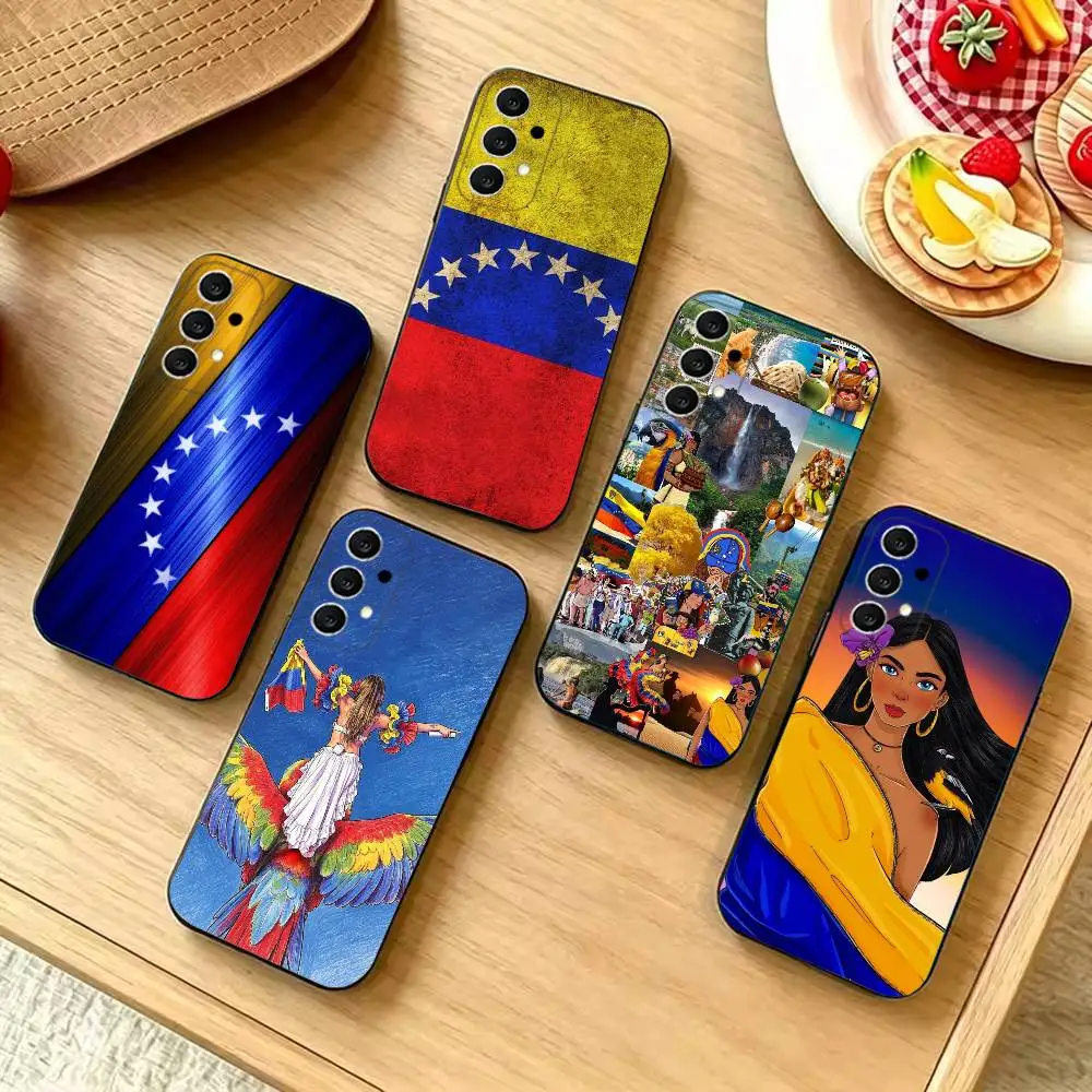 Venezuela Aesthetic Art Shockproof Black Cell Phone Cover, Fit for Samsung S20,S21,S22,S23,S24,S25,S26,Ultra,Plus,FE,Lite