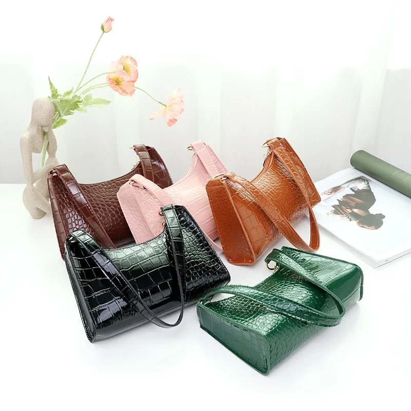 

Crocodile pattern armpit bag 2024ladies handbag foreign trade women's bag casual fashion women's handbag