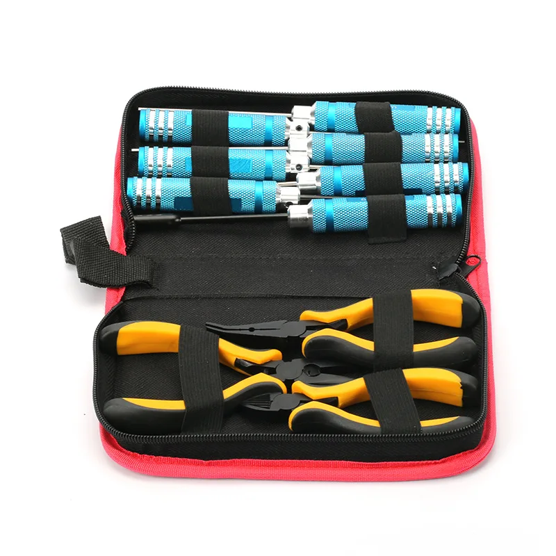 Model aircraft 10-piece kit, hexagonal screwdriver sleeve, cross oblique pliers, pointed nose pliers, ball head pliers wholesale