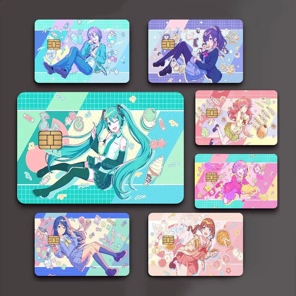 PJSK Project Sekai Colorful Stage Game Film Cover Sticker Case For Small Chip Credit Debit Card Front Side