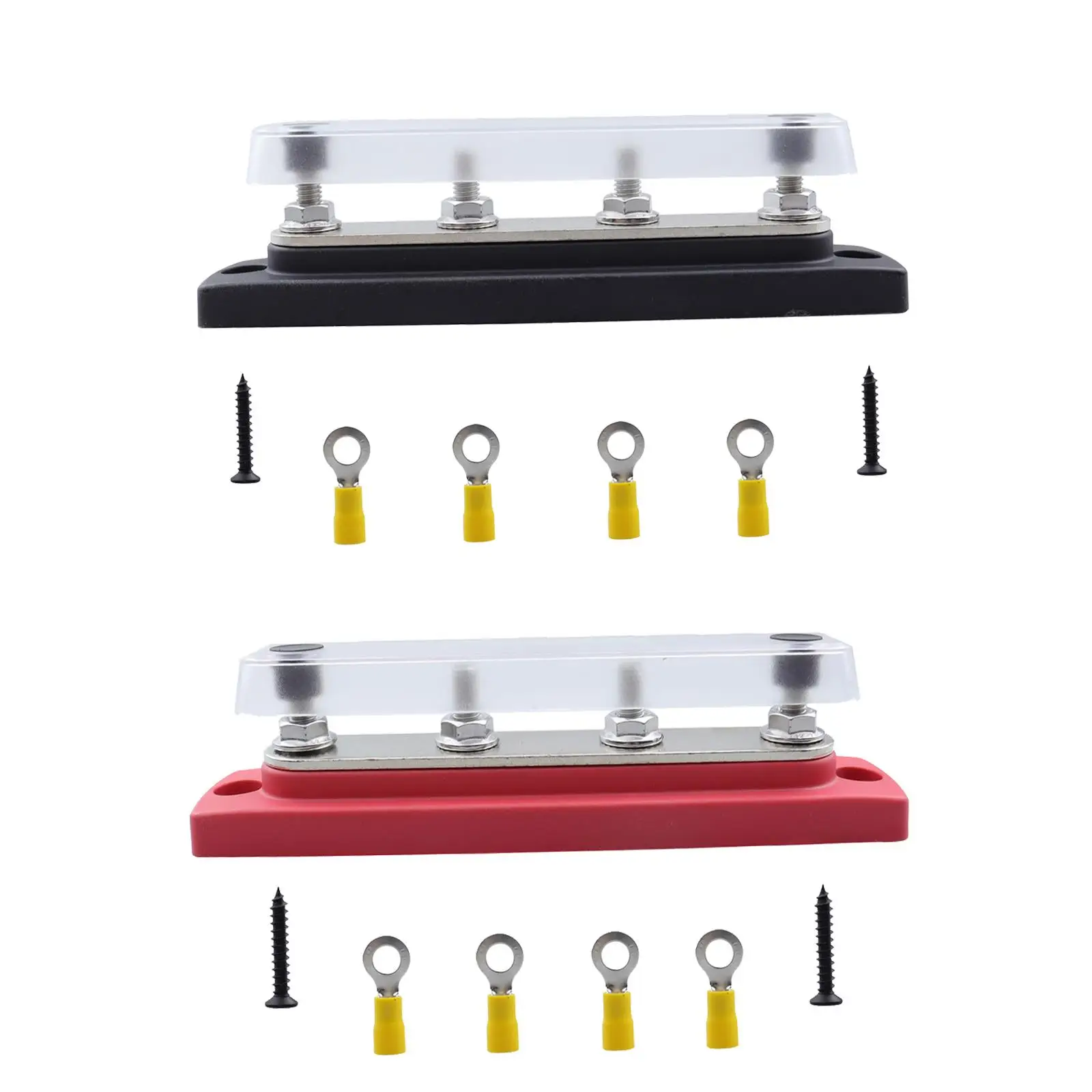 Power Distribution Block, Single Row Screw Terminal Strip M6 Terminal Studs Bus