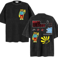 Washed Rapper Bad Bunny Debi Tirar Mas Fotos T Shirt Men Women Fashion Hip Hop Vintage T Shirts Cotton Oversized Tees Streetwear