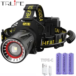 XHP360 30W Shot Long 1500meter Powerful Sensor LED Headlamp USB Rechargeable Headlight Fishing Camping Fishing Waterproof Torch