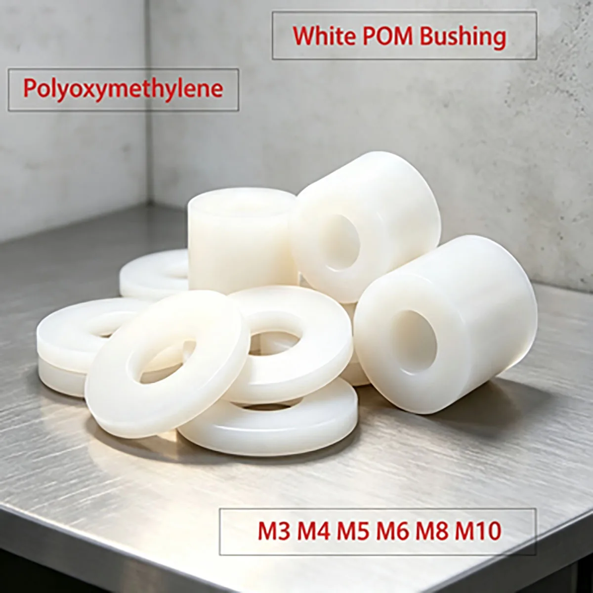 POM Bushing Length 1-20mm Washer Round Hollow Unthread Standoff Spacer Sleeve Insulated Plastic GasketWhite