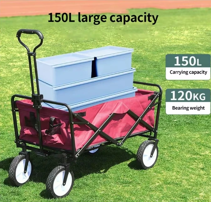 Outdoor Camping Cost-effectiveness Folding Campsite Small Trailer Hand Pull Cart Folding Wagon For Garden essential